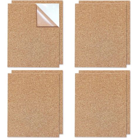 8 feuilles de liège autocollantes A4 pour tableau d'affichage mural ou projets de bricolage (1/5)