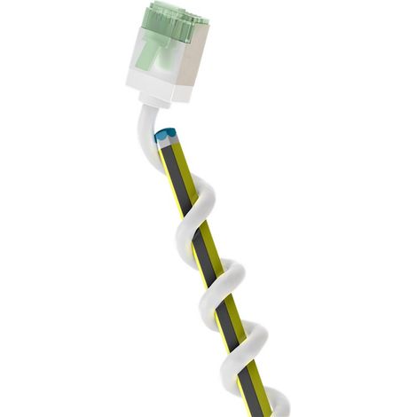 Ultraflexibles CAT 8.1 Patchkabel, slim, U/FTP, weiß, extrakurze Stecker, 99,9 % sauerstofffreier Kupferleiter (OFC), LSZH, TPE-Mantel, AWG 32. Kabellänge 3 m
