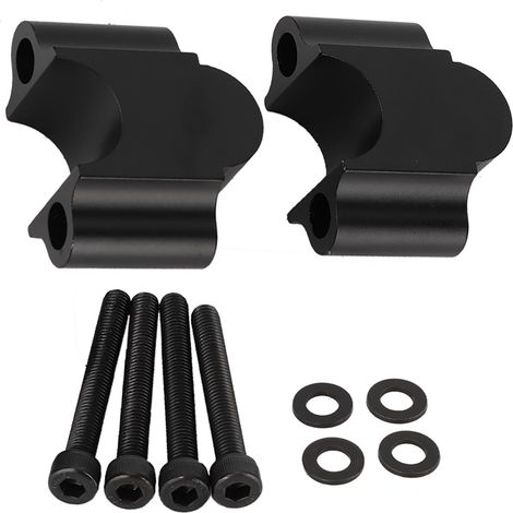 Rialzo manubrio universale in lega di alluminio, morsetto di fissaggio per moto da 7/8''22mm (nero). (1/5)