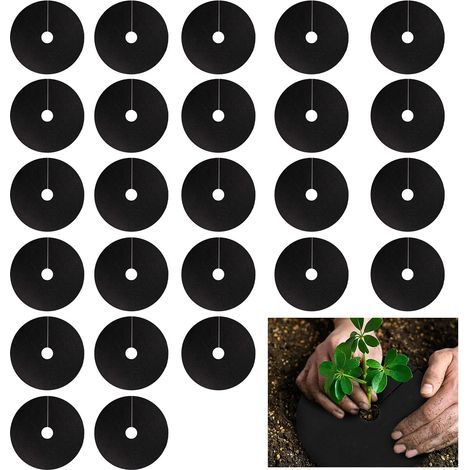 Konvolut aus 25 Kohlköpfen, runden Ringen, Mulch, Pflanzenschutz, zur Abwehr von Fliegen, Wurzeln, Schnecken, Unkraut, für Blumenbeete, zur Sicherung (1/5)