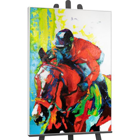 Gemälde Flug der Reitkunst Rahmen Rot 120x80 cm (1/5)