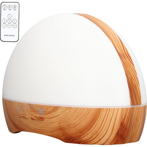 Diffuseur d'huiles essentielles 300 ml, humidificateur d'air ultrasonique pour parfumer l'air de la maison ou du bureau, 100-240 V, finition bois clair. (1/5)