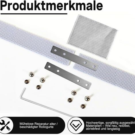 Webbing repair accessories: metal reinforcement anti-loosening 7-shaped nails + 2 stickers + 12 pairs of rivets + 2 metal plates (1/5)