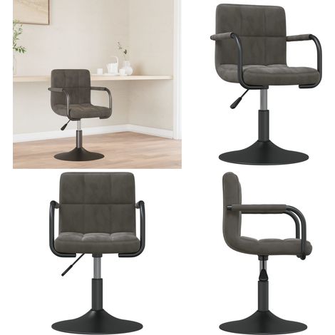 Tabouret de bar Gris foncé Velours - Tabouret pivotant - Tabouret réglable (1/5)