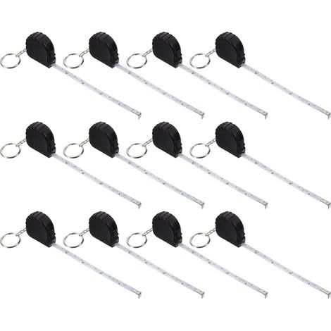 Mini ruban métrique rétractable, 12 pièces, acier carbone/ABS (1/5)
