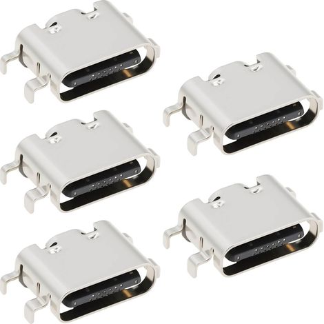 5 Pieces USB Type-C Charging Port Female Plug Replacement Compatible with Meberry M7 Tablet (1/5)
