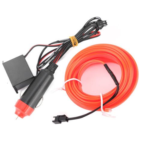 Vtizikl Bande lumineuse décorative pour voiture, éclairage intérieur, Auto LED EL, lampe froide, pièces de Modification, 4 mètres, rouge (1/5)