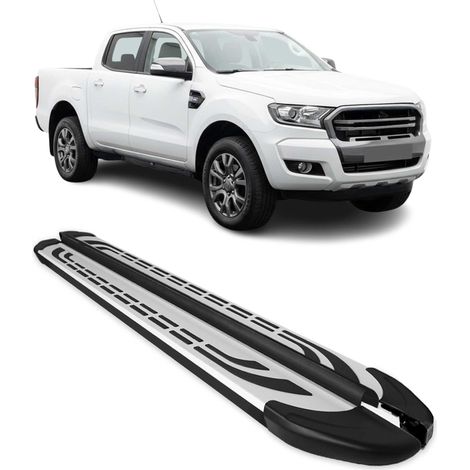 OMAC Trittbretter für Ford Ranger Double Cab 2012-2022 Alu Schwarz (1/5)