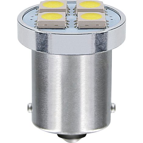 24V Led Series - 4 SMD x 1 chip - (P21W) - BA15s - 20 pz  - Scatola - Bianco - Doppia polarità (1/3)