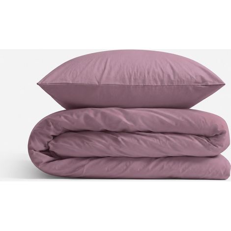 Set di biancheria da letto per bambini in cotone, 2 pezzi, federa e copripiumino, 135x100 cm - rosa retrò (1/5)