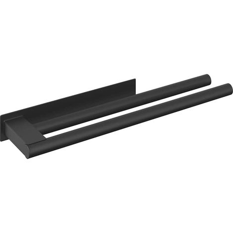 Maison Exclusive - Soporte para toallas Negro 40 x 9 x 4 cm Acero