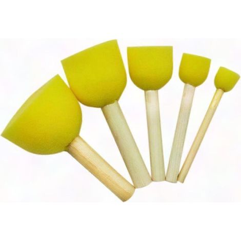30 tampons éponge mousse en forme de champignon, applicateurs de peinture avec manche en bois, lot de 30 pour loisirs créatifs et travaux manuels (1/5)