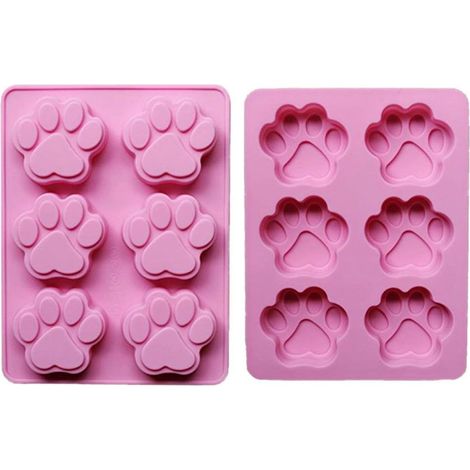 Ensemble aus Moules und Silikon, Forme Pattes of Chien, Konfektion von Beignets Maison pour Chiens, Pour Pralinen und Bonbons, kompatibel mit Quatre, Micro-Ondes und Congélateur (Motivpattes). (1/5)