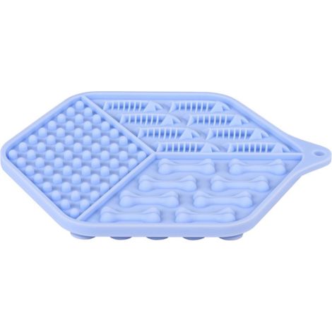 Zolux Alfombrilla de silicona para lamer para gatos 18,5 x 15,5 cm - Azul (1/2)