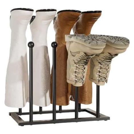 Étagère à Chaussures en Métal pour Dortoir, Chambre, Couloir Étagère à Chaussures d'extérieur Étagère de Rangement pour Bottes et Chaussures de Pluie peu Encombrantes (pour 4 paires, n (1/5)