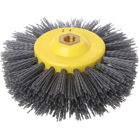 Roue de Polissage en Nylon pour Nettoyage et Élimination Poussière Argenté Brosse de Meulage pour Meuleuse Électrique et Perceuse Électrique (1/5)