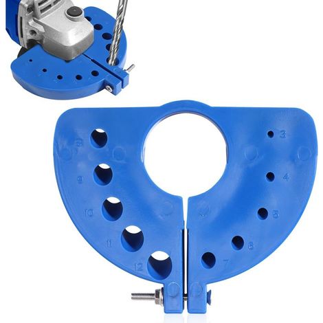 Affûteur de Forets, 12,5x10,5x1,5cm Matériau ABS Affuteur de Foret pour Meuleuse de Précision Multi-Usages avec 10 Encoches(Bleu) (1/5)