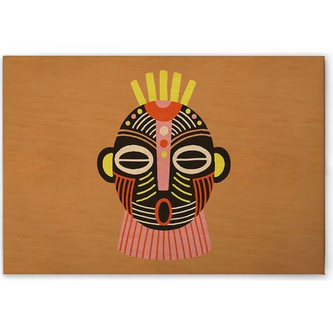 Leinwandbild Ethno Stil M1-No.51315 - Kunstdruck auf Leinwand in Orange Gelb - Wandbild 120 x 80 cm (1/5)
