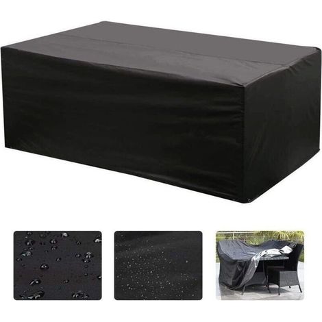 Housse Pour Mobilier De Jardin - Tissu Oxford 210D - Protection UV Pluie Poussière - Pour Table Rectangulaire Et Meubles Extérieurs - 170 x 94 x 70 cm (1/4)