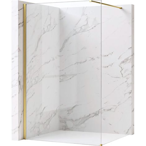 MAMPARA DE DUCHA FIJA REA FLEXI 90 WALK-IN BRUSHED GOLD (1/5)