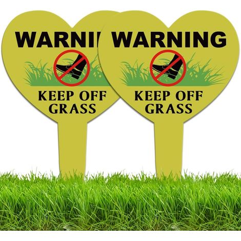 2 Panneaux d'Avertissement 'Ne Pas Marcher Sur l'Herbe' Avec Piquet,25x35cm Panneaux en Métal Double Face 'Ne Pas Marcher Sur la Pelouse' pour Jardin,Panneaux de Jardin Drôles Aluminium (1/5)