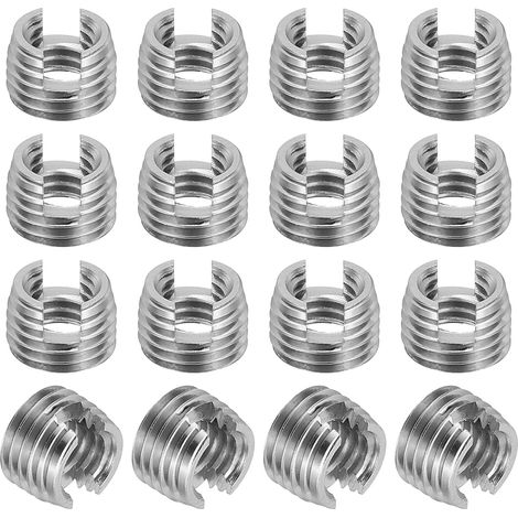 Insert Fileté Auto-Taraudeurs, 20 Pcs M6 x M9 x 6mm Acier Inoxydable 303 Filetage Adaptateur Réducteur Vis à Fente Inserts de Réparation Écrous Manchon (1/5)