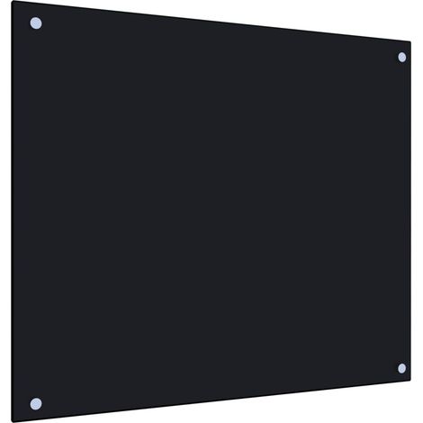 Maison Chic – Dosseret de cuisine fond de hotte noir 70 x 60 cm – Verre trempé 6 mm – Protection anti-éclaboussures durable – Facile à nettoyer