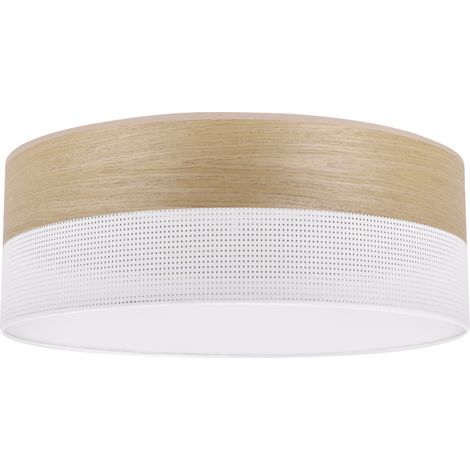 PLAFONNIER BOIS PLEXI BLANC 40CM CHÊNE DORÉ