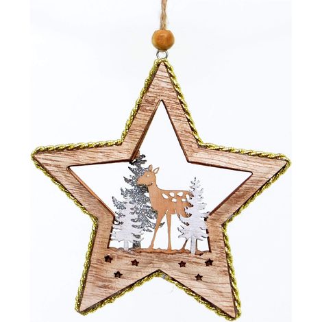 Christmas Tree Hanging Decoration Standing Deer Star Shape (1/4)