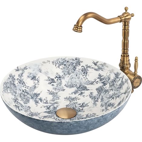 LAVABO DA APPOGGIO REA JULIANA WHITE BLUE