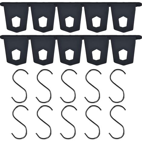 Lot de 10 crochets suspension auvent camping-car vannette bateau accessoire profil tente crochet en S caoutchouc acier inoxydable (1/5)