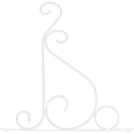 Gancio appendiabiti in ferro per piante e fiori, da appendere alla parete, per la decorazione di casa e giardino, 30 x 21 cm (bianco)