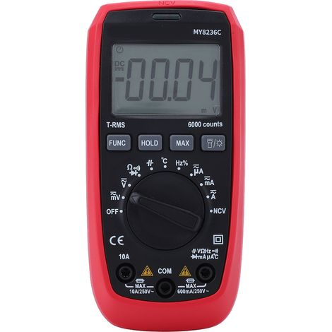 Multimètre numérique, boîtier ABS, lecture de qualité industrielle, testeur de voltmètre, adapté aux tests d'équipements. (1/5)