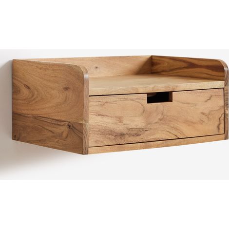 Comodino sospeso 45x30 cm in legno di acacia Narbona SKLUM            