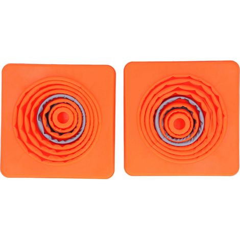 Lot de 2 cônes de signalisation routière pliables et multifonctionnels avec collerette réfléchissante orange pour parkings (1/5)
