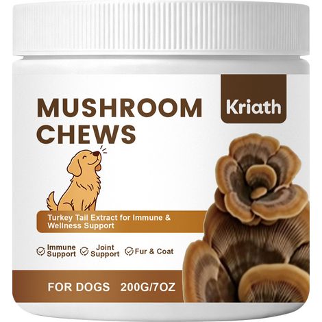 Gentle formula mushroom chewable tablets for dogs, suitable for daily care and to balance the body's nutritional needs -- 200g -- BIEMMEDUE (1/5)