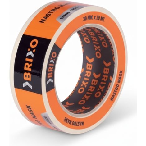 Nastro carta in rotolo da 50 metri per mascherature generiche adesivo gomma naturale colore avorio brixo 418031 (1/2)