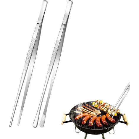 2 Pièces Pincette de Cuisine Acier Inoxydable 30cm Pincette Culinaire de Precision Professionnel Pince à Épiler de Cuisine Pince a Viande pour Cuisiner Griller et Cuire (1/5)