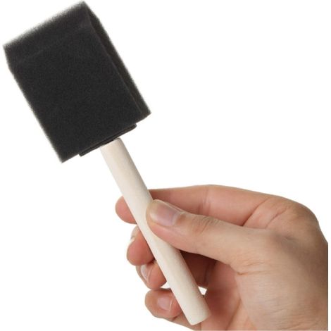 10 Pinceaux en mousse, poignée en bois robuste, absorption peinture optimale, pour cadres fenêtres portes (1/5)