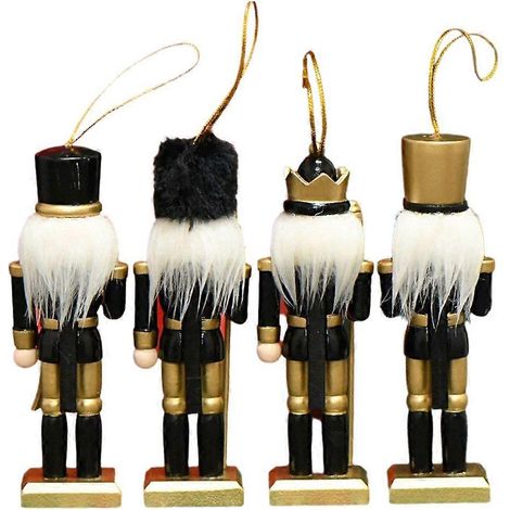 Décorations de Noël Casse-noisettes en bois Figurines de soldats Ornement de fête (1/4)