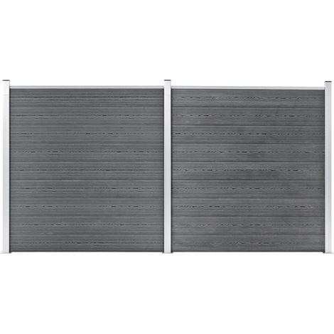 Clôture de jardin Brise vue Panneau de clôture WPC 353x186 cm Gris 47623 (1/5)