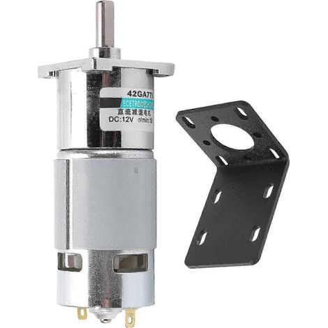 Moteur à engrenages CC 12V XD42GA755, faible vitesse 10 tr/min, aimant permanent, sens horaire/antihoraire, support de fixation, contrôle sport, mini motoréducteur réversible (1/5)