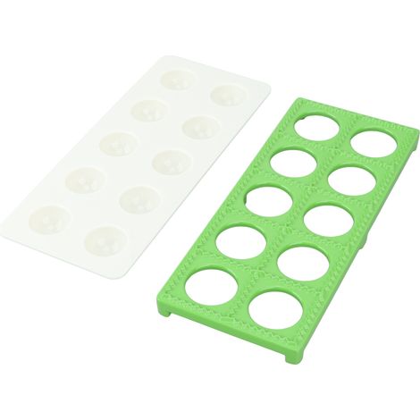 10-Loch-Raviolipresse aus robustem ABS-Eisen, quadratische Form, zur Herstellung von hausgemachten Ravioli, grün (1/5)