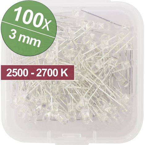 Quadrios LED-Sortiment Warmweiß 3 mm 20 mA 3.0 V (1/3)