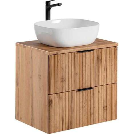 Waschtisch 60cm Adriel mit 2 Schubladen, Eichenoptik (1/5)