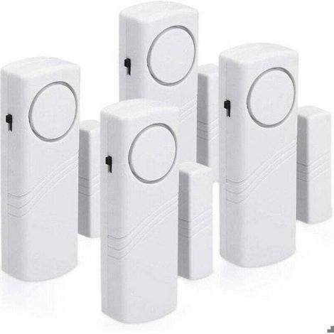 Alarme Porte et Fenêtre - Lot 4x Alarme Sans Fil Anti-Intrusion - Sécurité Maison Contre Cambriolage - Fonctionnement Magnétique (1/4)