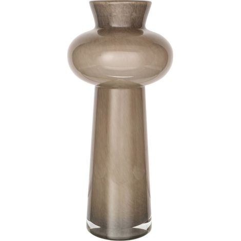 Vase taupe en verre au galbe sculptural - taupe (1/4)