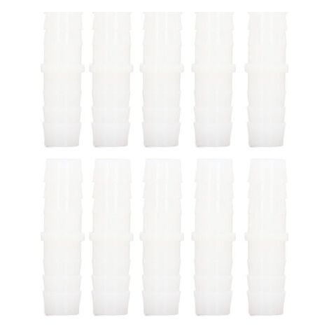 Pair 10 Pièces Raccord Droit en Plastique pour Tuyau, Jonction à Barbelets Égaux 14mm, Adaptateur de Raccordement (1/5)