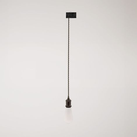 Creative Cables - Candeeiro suspenso de carris vintage com cabo entrançado - lâmpada não incluída