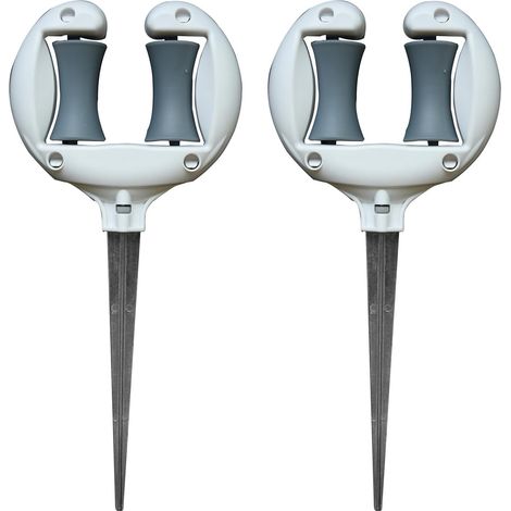 Supports pour tuyau d'arrosage - Poteaux de support pour tuyau d'arrosage à insérer dans le sol de 25 cm (ensemble de 2 pièces) (1/4)